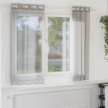 Rideaux en voile avec œillets 2 pcs gris clair 140x140 cm