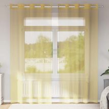 Rideaux en voile avec œillets 2 pcs jaune