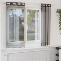 Rideaux en voile avec œillets 2 pcs noir 140x140 cm