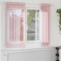 Rideaux en voile avec œillets 2 pcs rose 140x140 cm