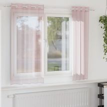 Rideaux en voile avec œillets 2 pcs rose clair 140x140 cm