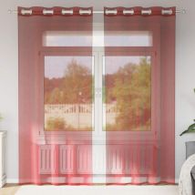 Rideaux en voile avec œillets 2 pcs rouge bordeaux