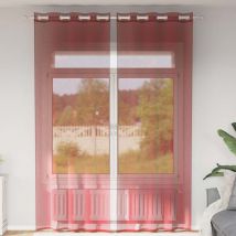 Rideaux en voile avec œillets 2 pcs rouge bordeaux