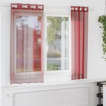Rideaux en voile avec œillets 2 pcs rouge bordeaux