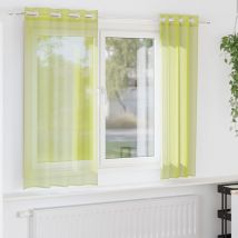 Rideaux en voile avec œillets 2 pcs vert pomme 140x140 cm