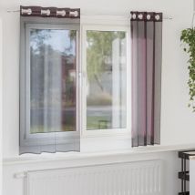 Rideaux en voile avec œillets 2 pcs violet 140x140 cm