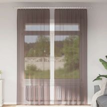 Rideaux en voile avec passants 2 pcs marron