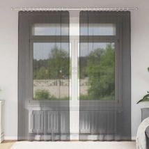 Rideaux en voile avec passe-tringle 2 pcs noir