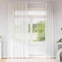 Rideaux en voile avec passe-tringles 2 pcs blanc