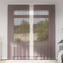 Rideaux en voile avec passe-tringles 2 pcs marron