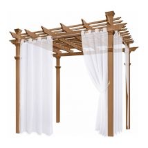 Rideaux et fenêtres imperméables d'extérieur, pare-soleil de balcon de pavillon moderne et rideaux de gaze blanche de protection solaire