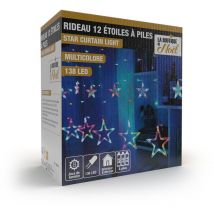 Rideaux lumineux étoilé avec led à piles - - Multicolore