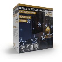 Rideaux lumineux étoilé avec led à piles - - Blanc Froid
