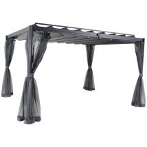 Hesperide - Moustiquaire pour pergola Belize à lattes 3x3,8m ardoise en polyester - Hespéride