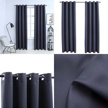 Rideaux occultants avec anneaux Métal 2pcs Anthracite 140x245cm - Rideaux Occultants - Rideaux Pour Fenêtres - Rideaux Anthracite - Rideaux Salle à