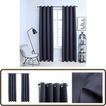 Rideaux occultants avec anneaux Métal 2pcs Anthracite 140x245cm - Rideaux Occultants - Rideaux Pour Fenêtres - Rideaux Anthracite - Rideaux Salle à