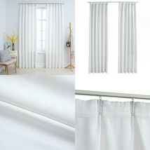 Rideaux occultants avec crochets 2 pcs Blanc cassé 140x175 cm - Rideaux - Rideaux Décoratifs - Rideaux Blancs - Rideaux Pour Salon - Rideaux Pour
