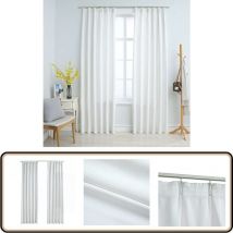 Rideaux occultants avec crochets 2 pcs Blanc cassé 140x225 cm - Rideaux Décoratifs - Rideaux Blancs - Rideaux Pour Salon - Rideaux Chambre - Intimité