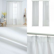 Rideaux occultants avec crochets 2 pcs Blanc cassé 140x245 cm - Rideaux Décoratifs - Rideaux Blancs - Rideaux Pour Salon - Rideaux Pour Chambre