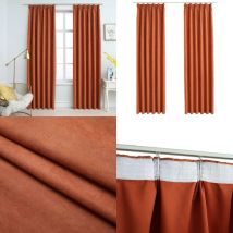 Rideaux occultants avec crochets 2 pcs Rouille 140x245 cm - Rideaux Décoratifs - Rideaux Occultant - Rideaux Taupe - Rideaux Pour Salon - Rideaux