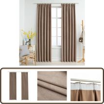 Rideaux occultants avec crochets 2 pcs Taupe 140x225 cm - Rideaux Occultants - Rideaux Pour Salon - Rideaux Chambre - Rideaux Taupe - Rideaux