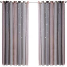 Yzmrbdqc - Rideaux occultants pour chambre à coucher, rideaux insonorisés, isolation thermique, rideaux opaques avec motif (53'W x 63'H (134 x