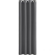 Rideaux opaques courts - 1 pièce rideaux occultants rideaux gris à oeillets rideaux salon rideaux isolants protection contre le froid rideaux opaques