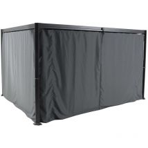 Hesperide - Rideaux pour pergola Belize 3,6x3m ardoise en polyester - Hespéride