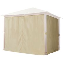 Toolport - Rideaux (set de 4 toiles) pour tonnelle de jardin Forest Premium 3x3 m couleur champagne