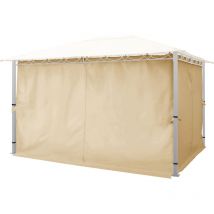 Rideaux (set de 4 toiles) pour tonnelle de jardin TOOLPORT Paradise Premium, 3x4 m, couleur champagne