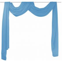 Rideaux voilage drapé turquoise 140 x 600 cm décoration fenêtres