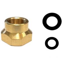 Riduzione in ottone con doppia guarnizione femmina 15x100 / 15x21