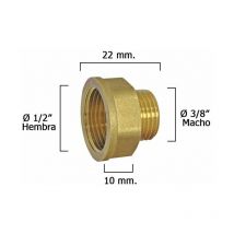 Prolunga Esagonale Lucida Riduzione 3/8 Maschio - 1/2 Femmina x M10