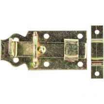 Schlossriegel 75 mm, gerade mit flachem Griff und Schlaufe, Stahl gelb verzinkt - Masterproof Professional