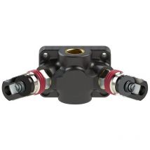 Dispensador plástico fileteado 1xG1/2 zu 2xConexión pivotante 72 riegler