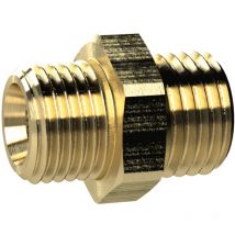 Riegler - Doppelgewindenippel, M24x1,5 a., M24x1,5 a., sw 28, Messing