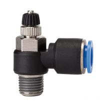 Riegler - Drosselrückschlagventil »Blaue Serie«, Zuluftdros., r 1/2 a. Ø6mm