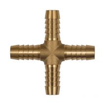 Riegler - Kreuz-Schlauchverbindungsstutzen, für Schlauch lw 6 mm, Messing