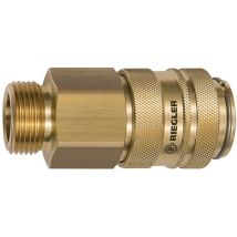 Schnellverschlusskupplung nw 19, Messing blank, g 3/4 ag - Riegler