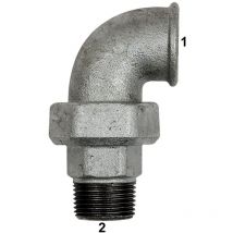 Riegler - Verschraubung Bogen 98, Ig/ag, Rp 1/2, R 1/2, Schw. Temperguss