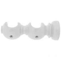 Support en bois lisse ouvert double 20x118 mm. Blanc