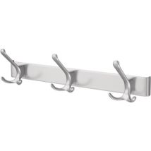 Hermeta - Riel de gancho para sombrero 0822-0823 3 ganchos A.96mm lm plateado.anod.H.102mm