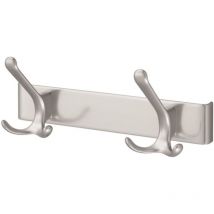 Riel de gancho para sombrero 0822-0822 2 ganchos A.96mm aluminio anodizado plateado H.102mm HERMETA