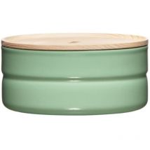 Riess Emaille Vorratsdose mit Holzdeckel Ø13cm, 615ml H6 slow green