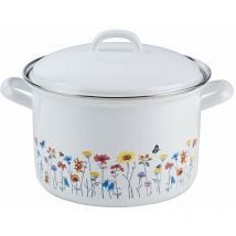 Riess-kelomat - Riess Fleischtopf mit Deckel Ø20cm 3,5 Liter Country Flora Emaille