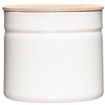Riess-kelomat - Riess lata de almacenaje con tapa de madera Ø13 esmalte blanco puro