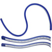 Donau Elektronik - Mlk30 Righello Per Curve Plastica, Acciaio Blu 30 Cm