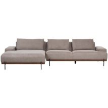 Beliani - Right Hand Corner Fabric Sofa 3 Seater Minimalistic Style Metal Legs Light Brown Mariferd