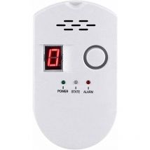 DK - Rilevatore di gas, rilevatore di perdite di gas GPL/gas naturale/carbone, monitor con sensore plug-in con allarme acustico e display digitale a
