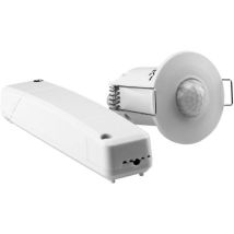 Grothe - 94506 Da parete, Soffitto, Ad incasso Rilevatore di movimento ad infrarossi passivo pir 360 ° Relè Bianco IP20